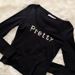 Moschino Black Long Sleeve Top - US 8 Medium
